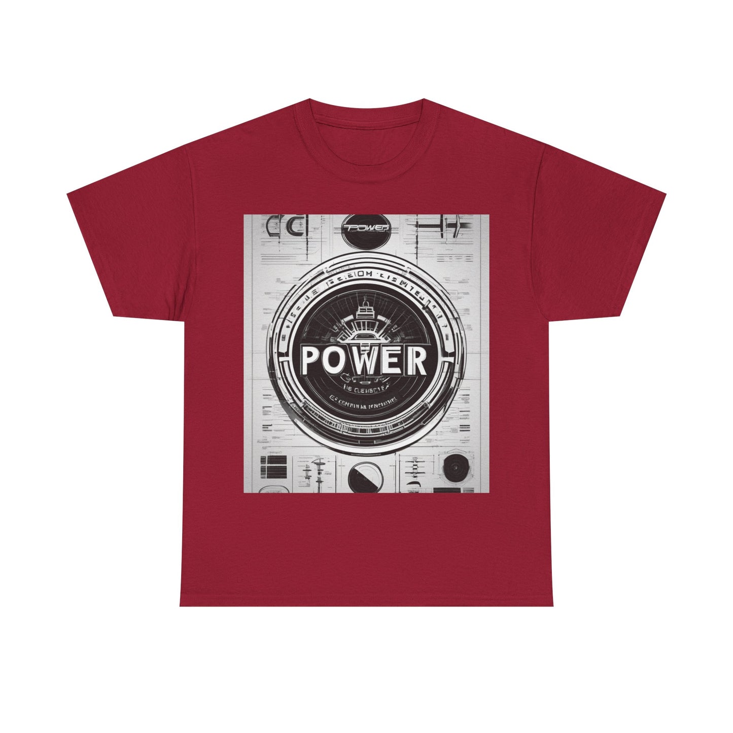 boostlete-boost-mode-type-power-in-quiet-badge-blueprint-0245 — Unisex Heavy Cotton Tee (Gildan 5000)