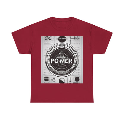 boostlete-boost-mode-type-power-in-quiet-badge-blueprint-0245 — Unisex Heavy Cotton Tee (Gildan 5000)