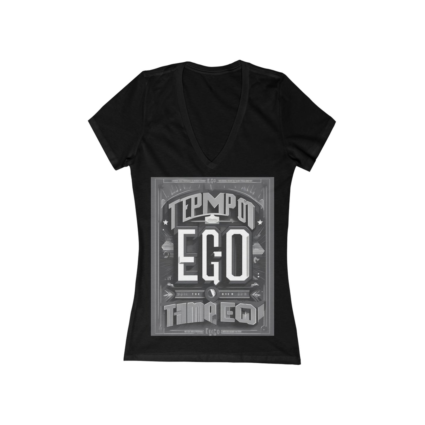 boostlete-mile-by-mile-type-tempo-over-ego-banner-modern-0093 — Women's Deep V-Neck Tee (B+C 6035)