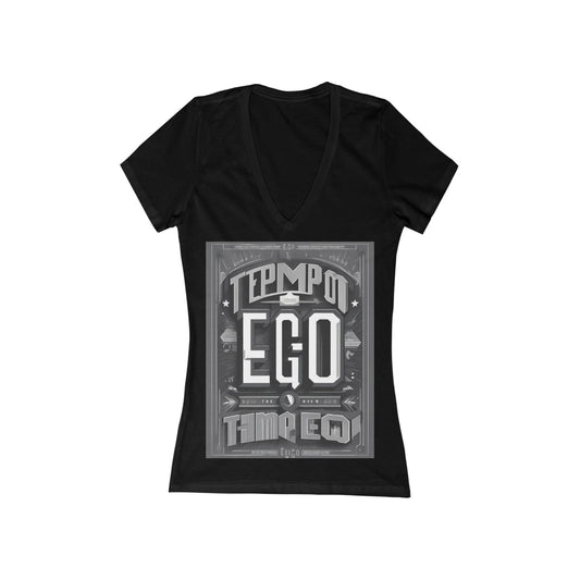 boostlete-mile-by-mile-type-tempo-over-ego-banner-modern-0093 — Women's Deep V-Neck Tee (B+C 6035)