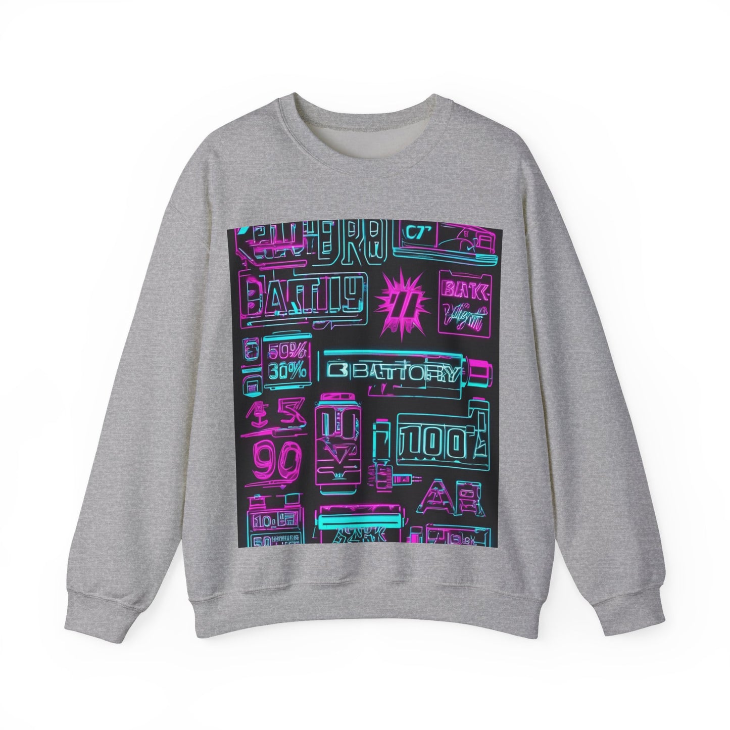 boostlete-rise-grind-type-battery-100-effort-split-blueprint-0205 — Unisex Heavy Blend Crewneck Sweatshirt (Gildan)