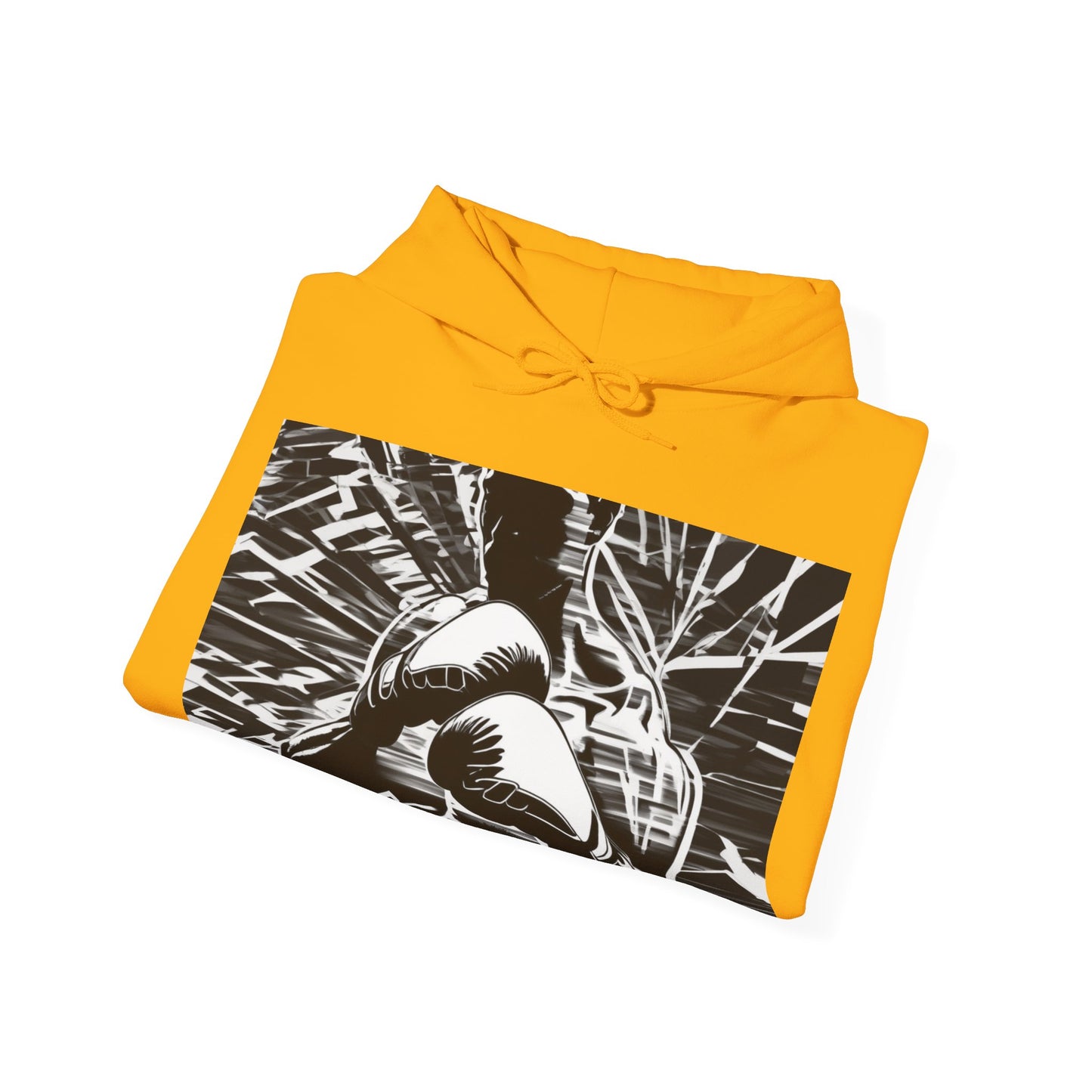 boostlete-boost-mode-scene-boxer-glitch-paper-0084 — Unisex Heavy Blend Hooded Sweatshirt (Gildan)