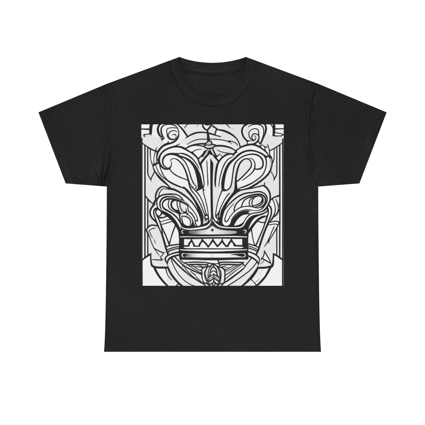 boostlete-boost-mode-icon-crown-offset-line-art-0190 — Unisex Heavy Cotton Tee (Gildan 5000)