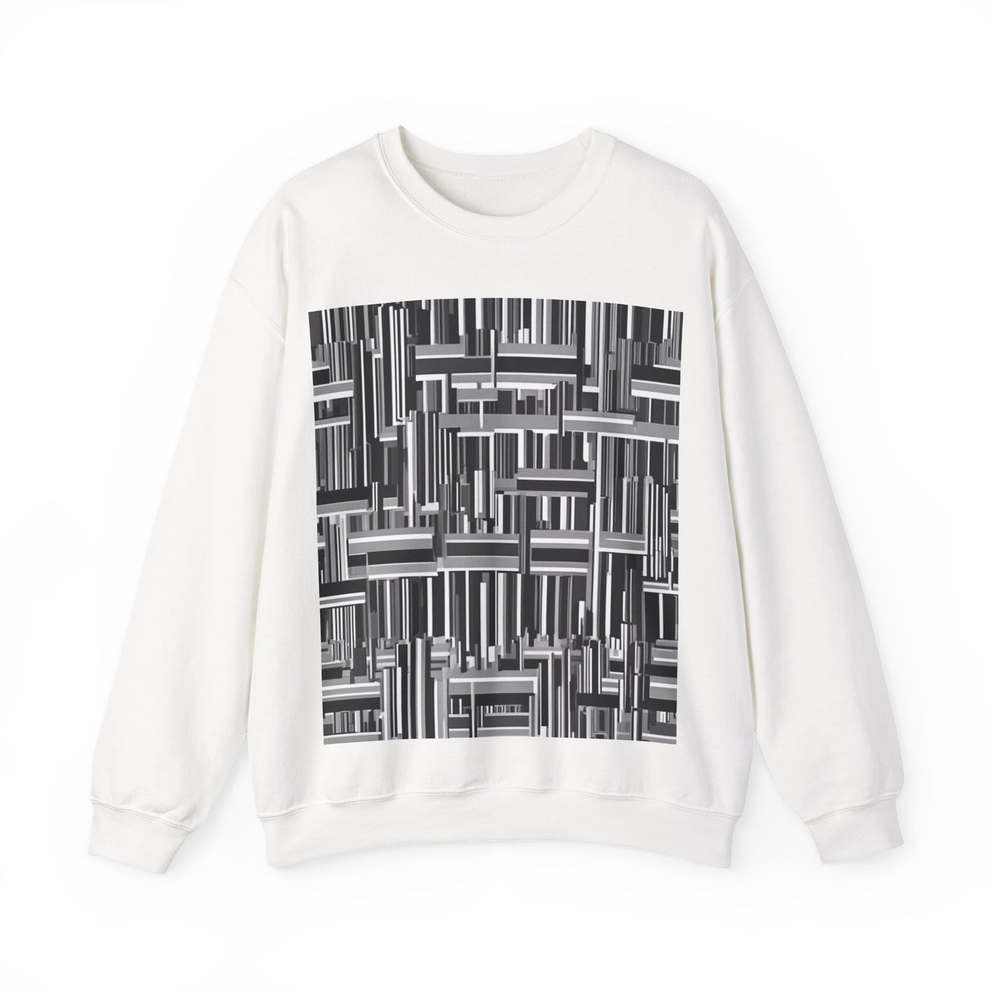 boostlete-recovery-progress-pattern-barcode-isometric-1023 — Unisex Heavy Blend Crewneck (G18000)