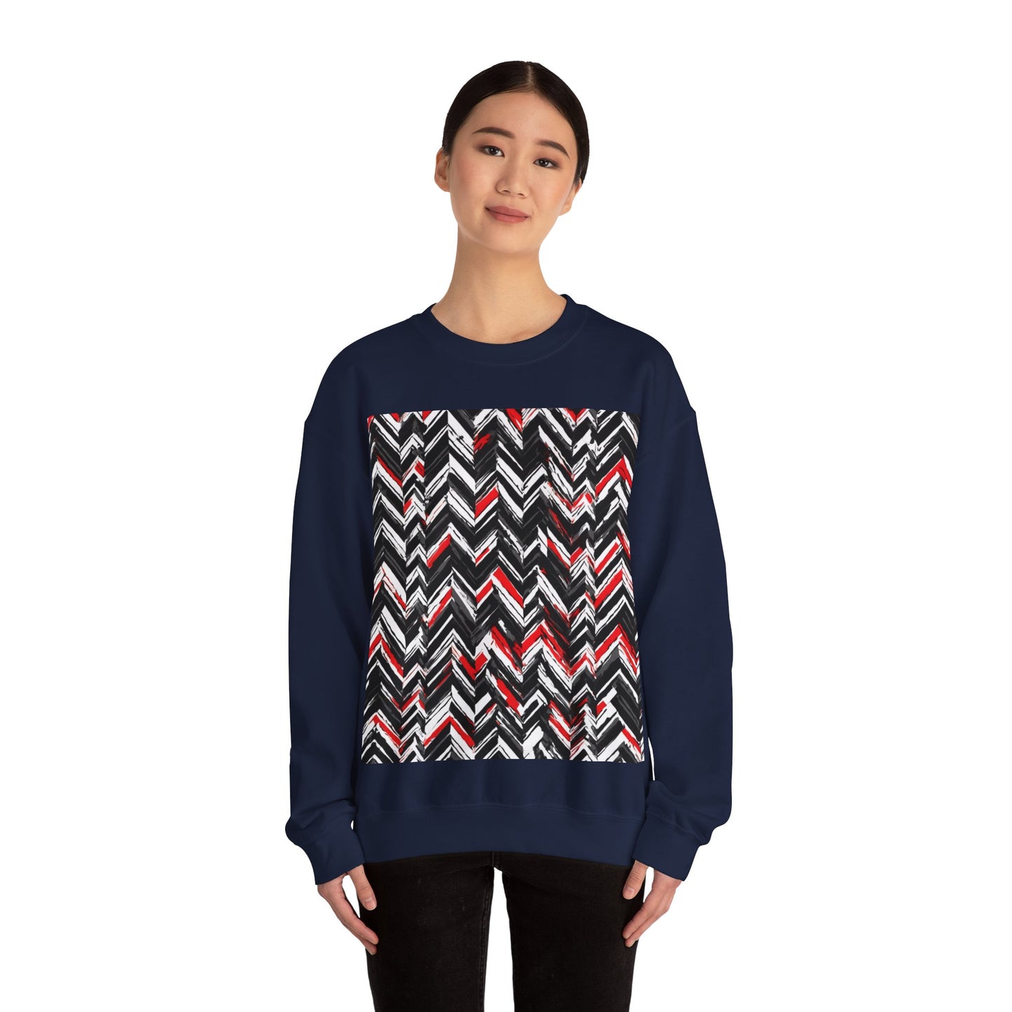 boostlete-am-crew-pattern-chevron-geometric-0659 — Unisex Heavy Blend Crewneck (G18000)