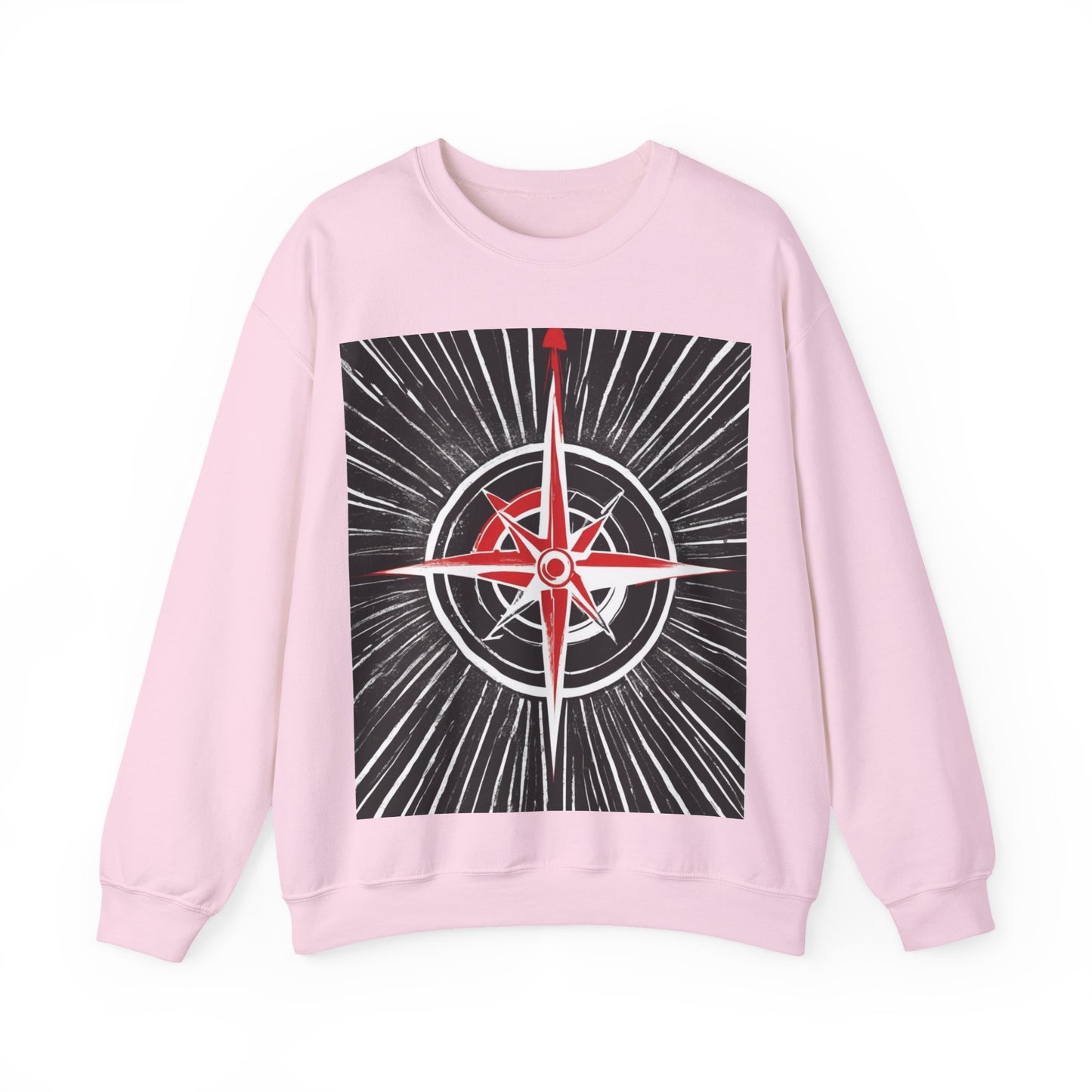 boostlete-boost-mode-icon-compass-chalk-vector-1382 — Unisex Heavy Blend Crewneck (G18000)