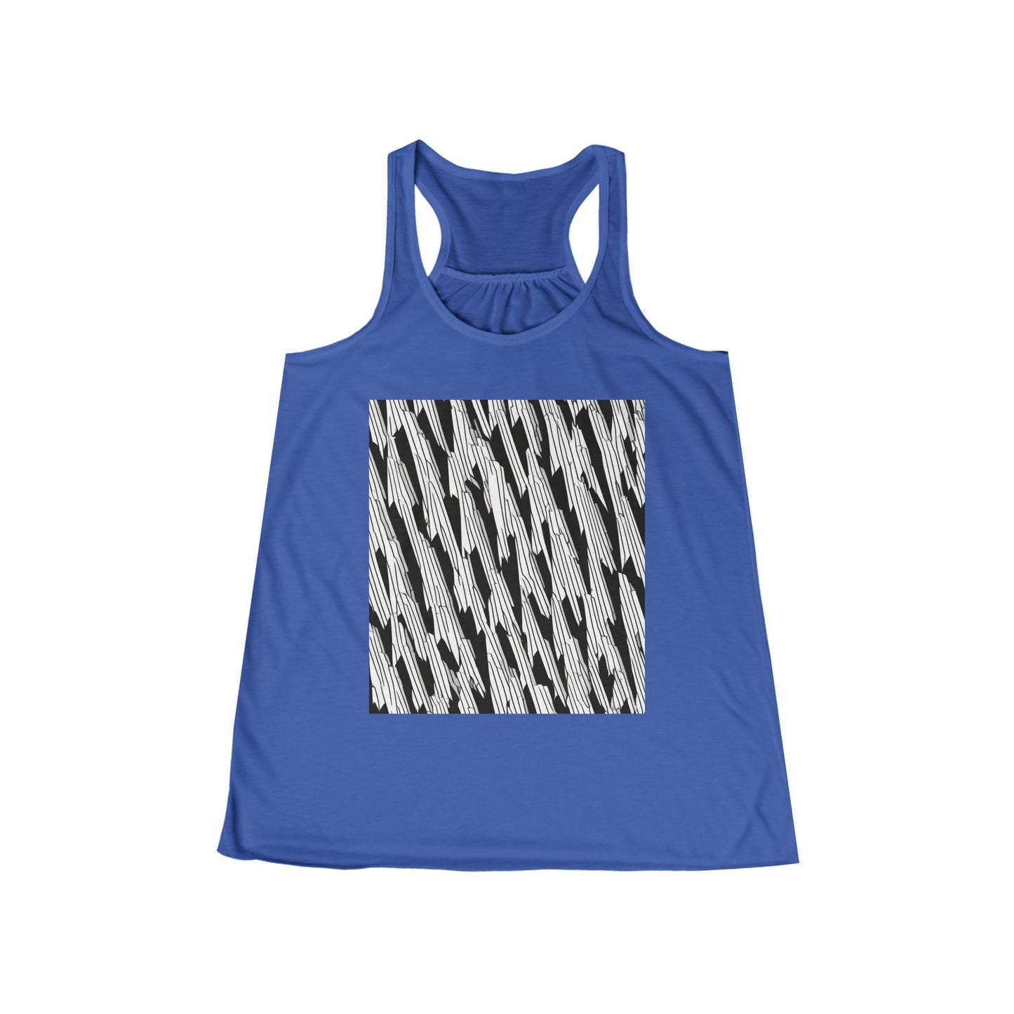 boostlete-iron-intent-pattern-micro-isometric-0199 — Women's Flowy Racerback Tank (B+C 8800)