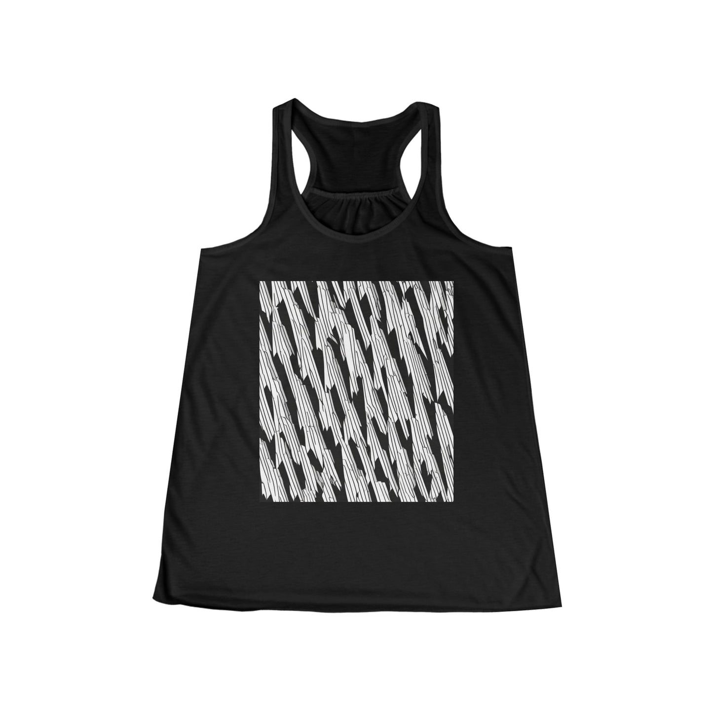 boostlete-iron-intent-pattern-micro-isometric-0199 — Women's Flowy Racerback Tank (B+C 8800)