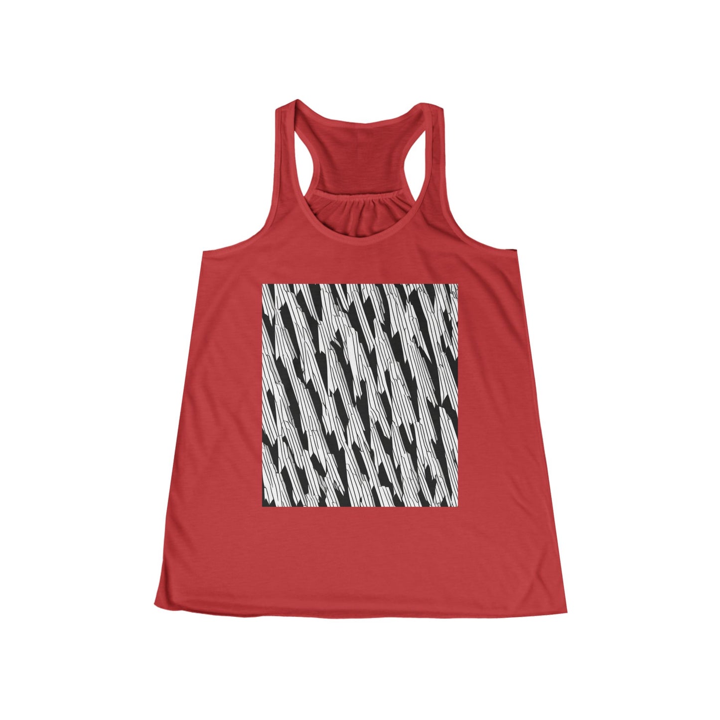 boostlete-iron-intent-pattern-micro-isometric-0199 — Women's Flowy Racerback Tank (B+C 8800)