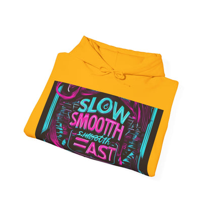boostlete-recovery-progress-type-slow-is-smooth-smooth-is-fast-banner-engraved-0181 — Unisex Heavy Blend Hooded Sweatshirt (Gildan)