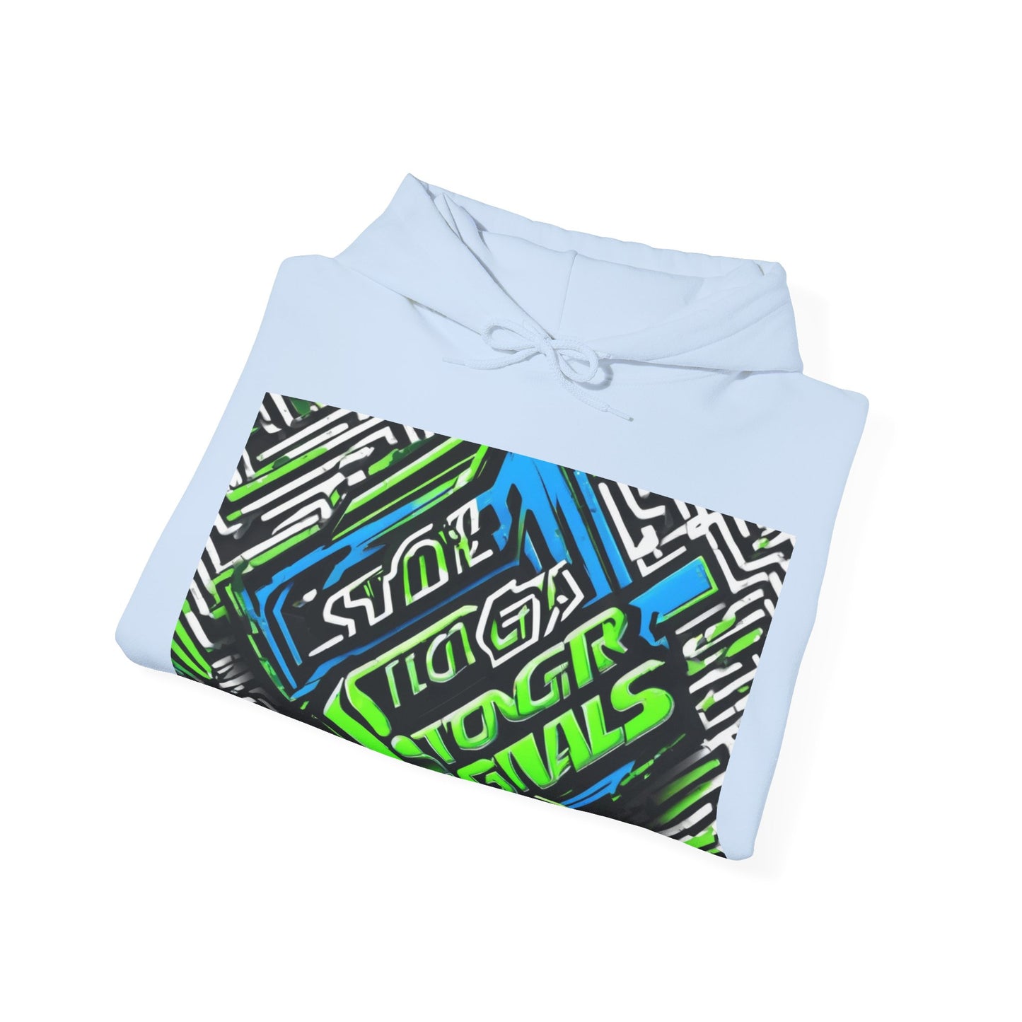 boostlete-am-crew-type-stronger-signals-diagonal-badge-1077 — Unisex Heavy Blend Hoodie (G18500)