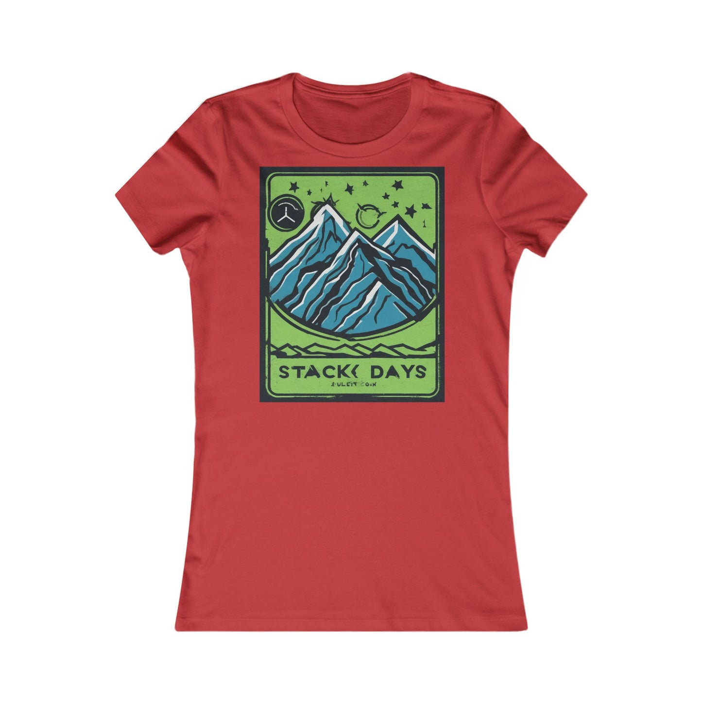 boostlete-pr-season-icon-mountain-grainy-badge-0154 — Women's Favorite Tee (B+C 6004)