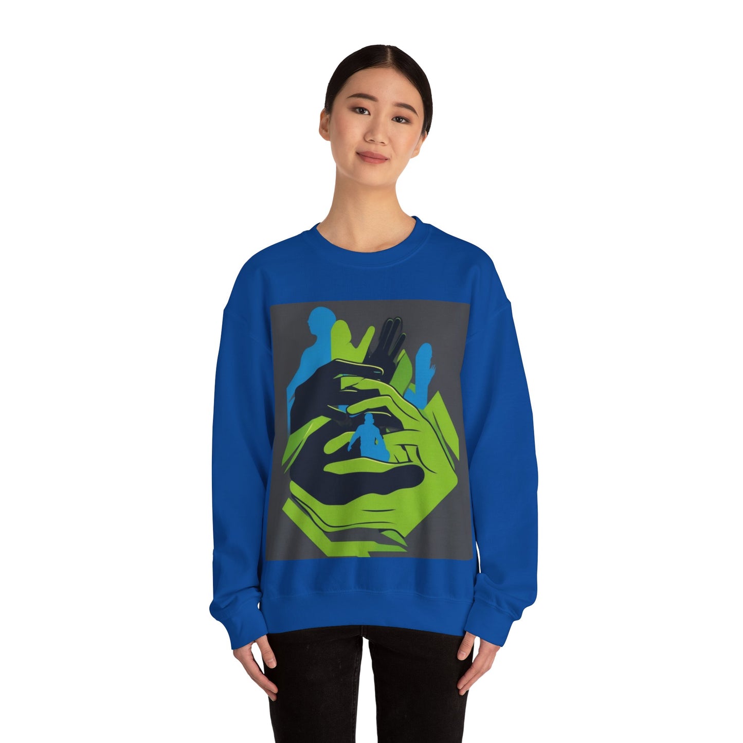 boostlete-mile-by-mile-scene-athlete-offset-modern-0824 — Unisex Heavy Blend Crewneck (G18000)