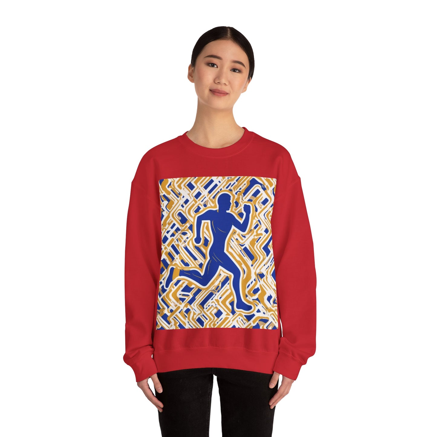 boostlete-pr-season-icon-runner-outline-industrial-0170 — Unisex Heavy Blend Crewneck Sweatshirt (Gildan)