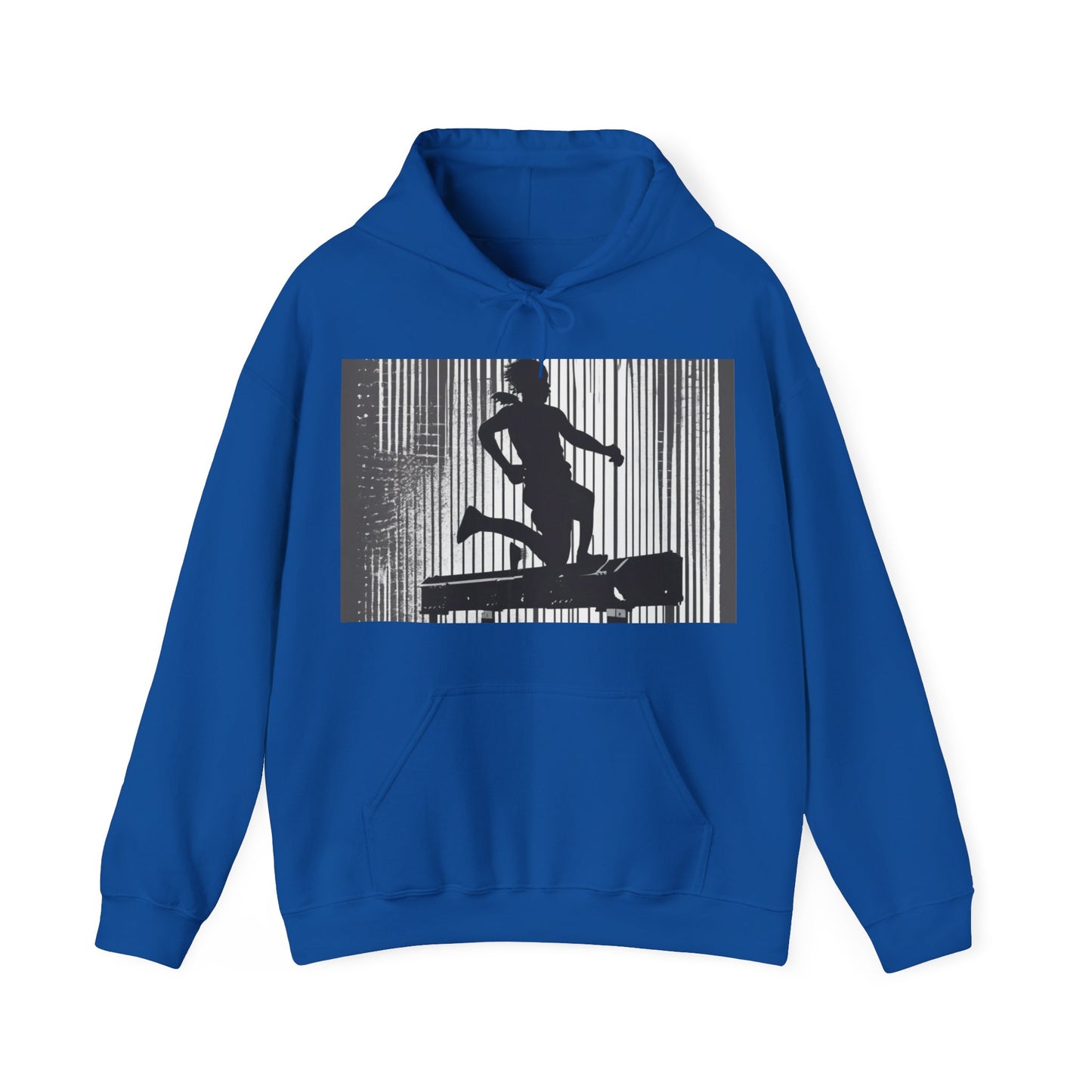 boostlete-am-crew-scene-hurdler-halftone-badge-0956 — Unisex Heavy Blend Hoodie (G18500)
