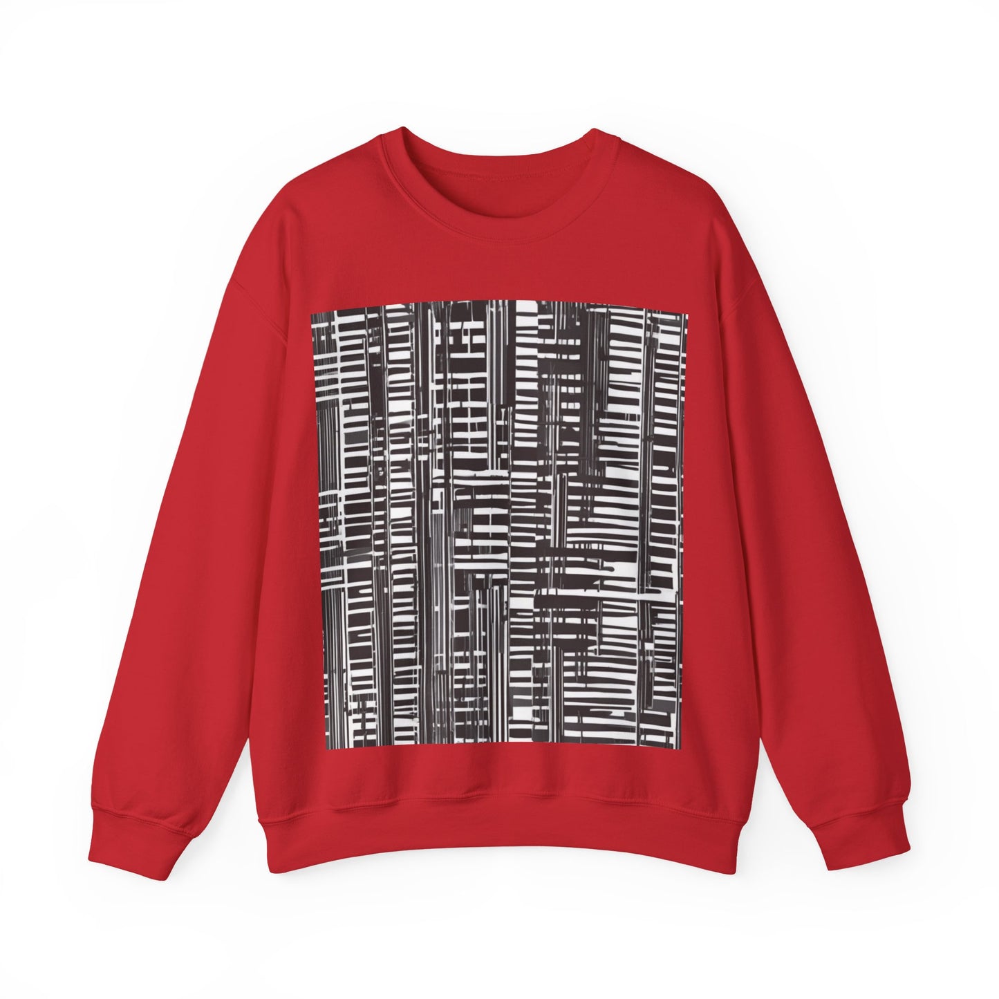 boostlete-iron-intent-pattern-barcode-line-art-0599 — Unisex Heavy Blend Crewneck (G18000)