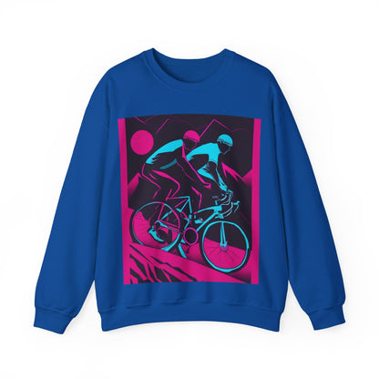 boostlete-rise-grind-scene-cyclist-outline-vector-0868 — Unisex Heavy Blend Crewneck (G18000)