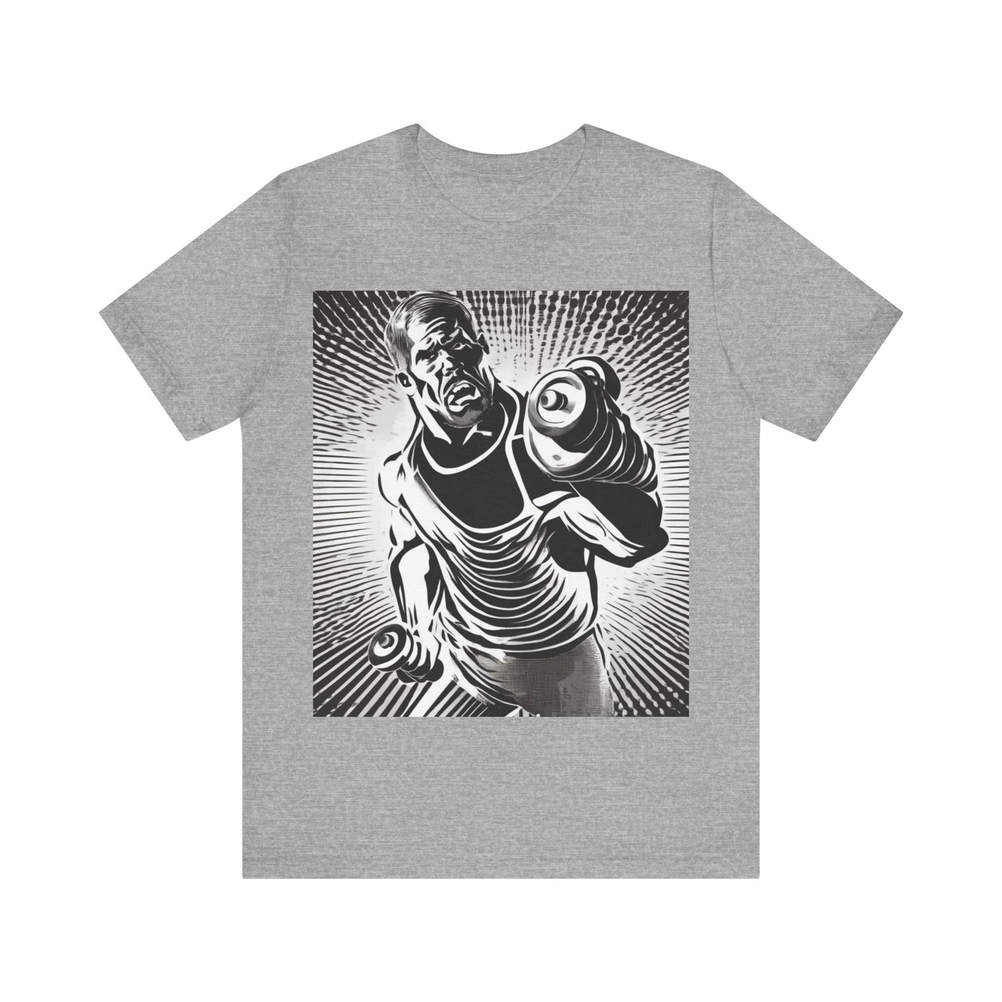 boostlete-pr-season-scene-lunge-halftone-engraved-0096 — Unisex Jersey Short Sleeve (B+C 3001)