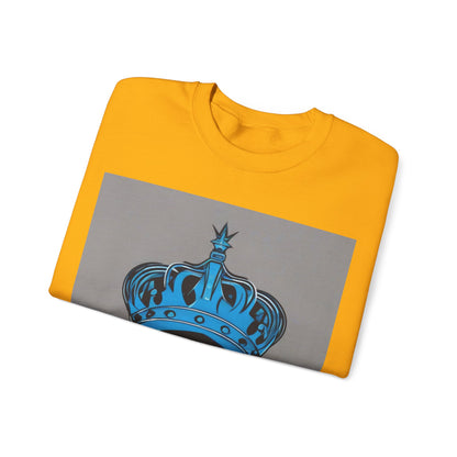 boostlete-am-crew-icon-crown-grainy-monoline-0022 — Unisex Heavy Blend Crewneck Sweatshirt (Gildan)