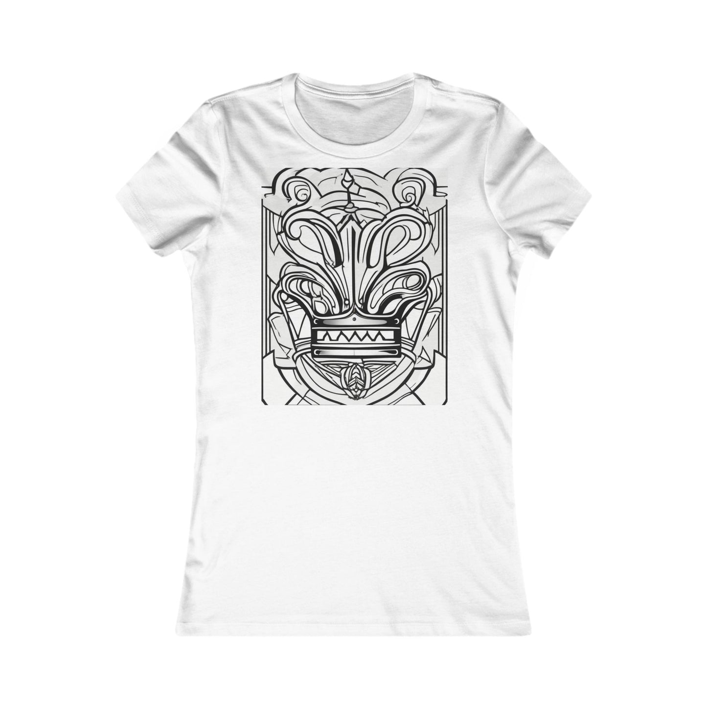 boostlete-boost-mode-icon-crown-offset-line-art-0190 — Women's Favorite Tee (B+C 6004)
