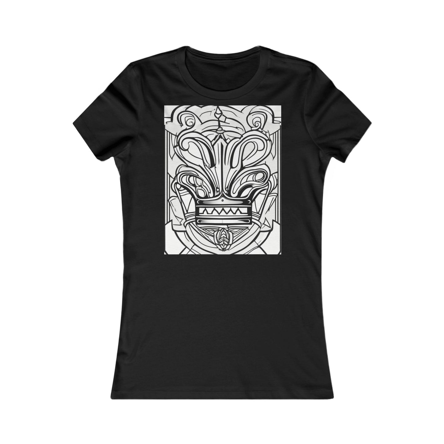 boostlete-boost-mode-icon-crown-offset-line-art-0190 — Women's Favorite Tee (B+C 6004)