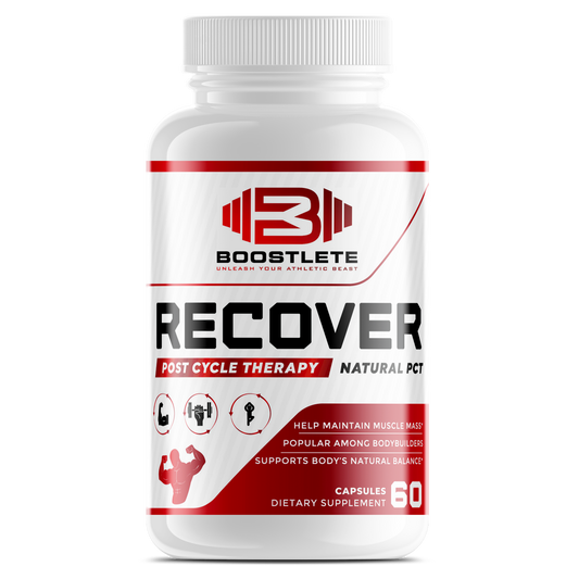 Boostlete RECOVER Natural Post Cycle Supplement - Supports Muscle Mass, Hormone Balance, and Liver Health - 60 Capsules, Made in USA