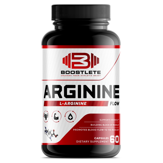 Boostlete Arginine Flow – L-Arginine with Citrulline, AKG & Beta Alanine – Nitric Oxide Support for Muscle Pump, Circulation, and Endurance – 60 Capsules