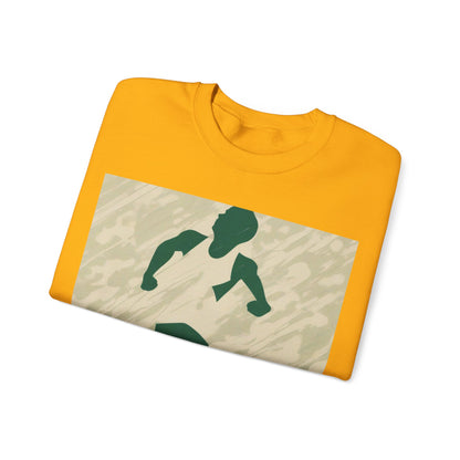 boostlete-am-crew-icon-runner-grainy-blueprint-0134 — Unisex Heavy Blend Crewneck Sweatshirt (Gildan)