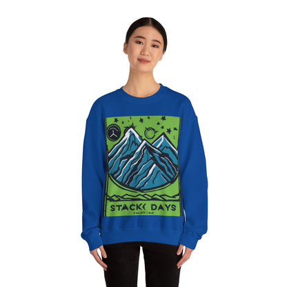 boostlete-pr-season-icon-mountain-grainy-badge-0154 — Unisex Heavy Blend Crewneck Sweatshirt (Gildan)