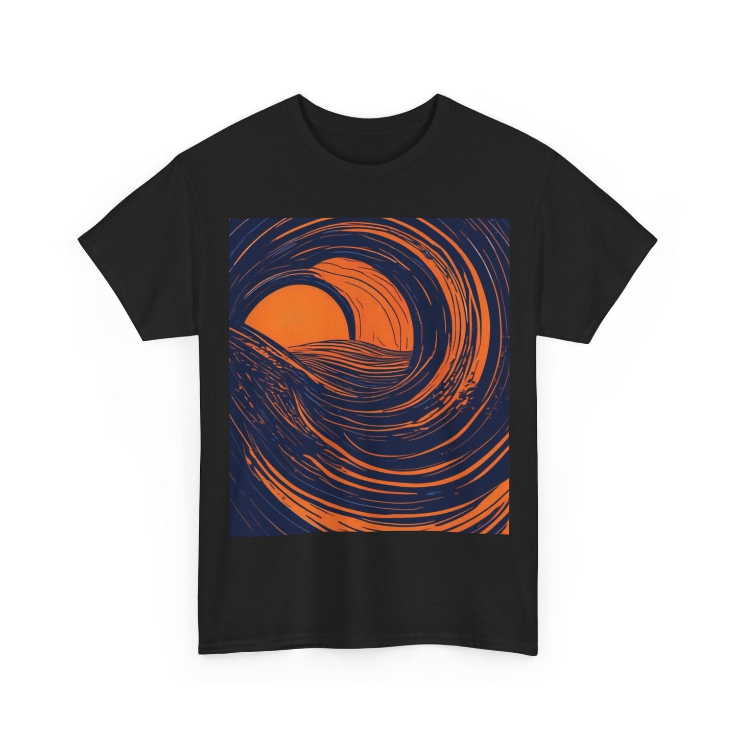 boostlete-rise-grind-icon-sunrise-speed-line-art-0202 — Unisex Heavy Cotton Tee (Gildan 5000)