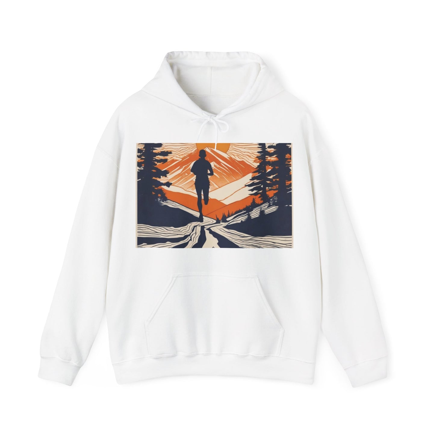 boostlete-iron-intent-scene-trail-glitch-badge-0100 — Unisex Heavy Blend Hooded Sweatshirt (Gildan)