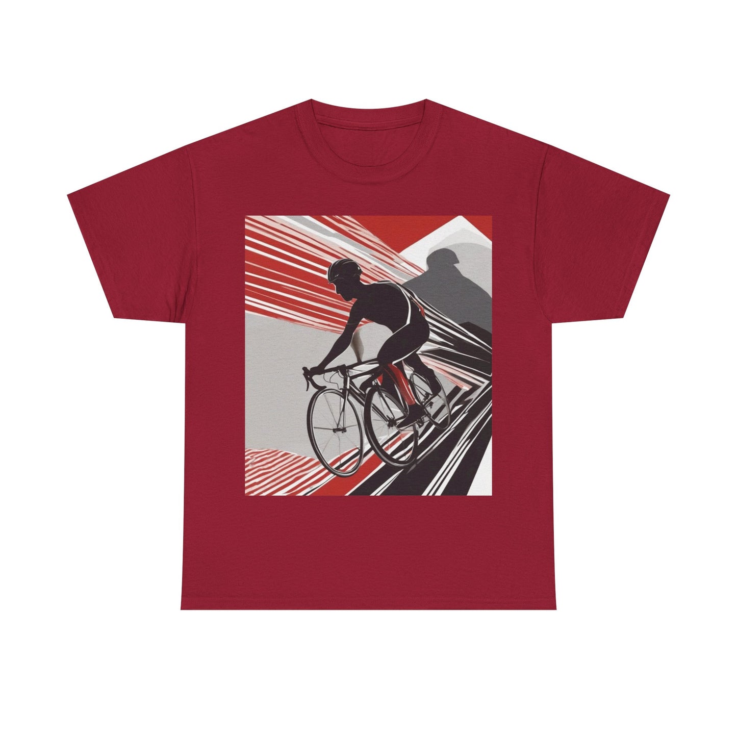 boostlete-boost-mode-scene-cyclist-speed-geometric-0208 — Unisex Heavy Cotton Tee (Gildan 5000)