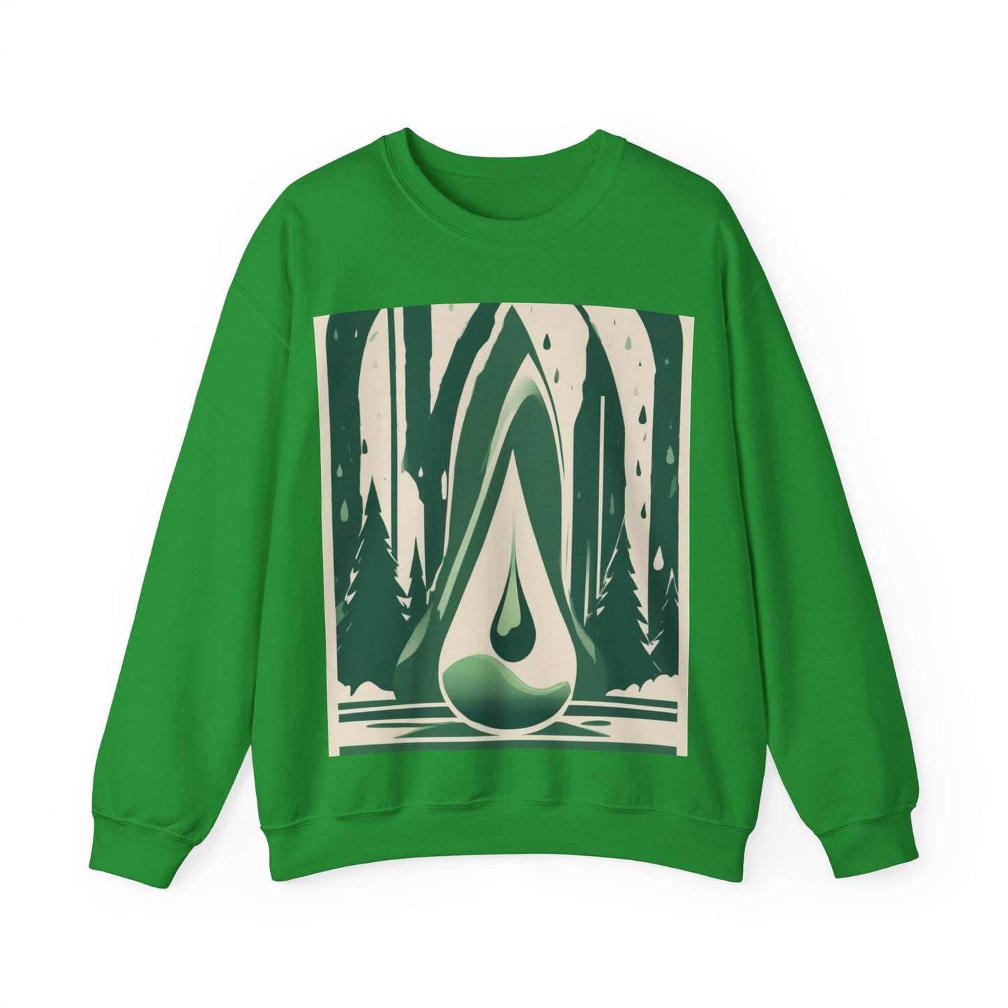 boostlete-quiet-power-icon-water-glitch-retro-0186 — Unisex Heavy Blend Crewneck Sweatshirt (Gildan)