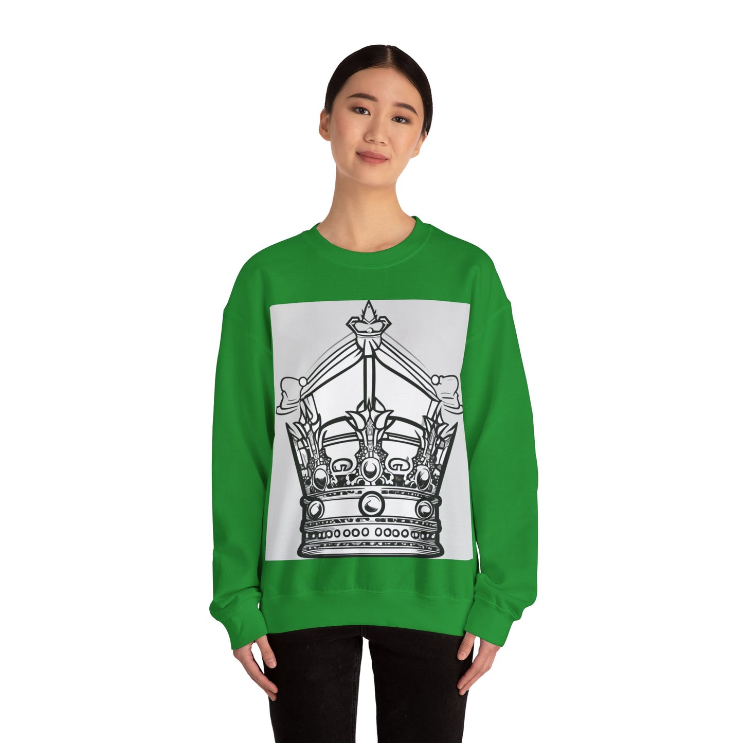boostlete-quiet-power-icon-crown-outline-badge-0130 — Unisex Heavy Blend Crewneck Sweatshirt (Gildan)