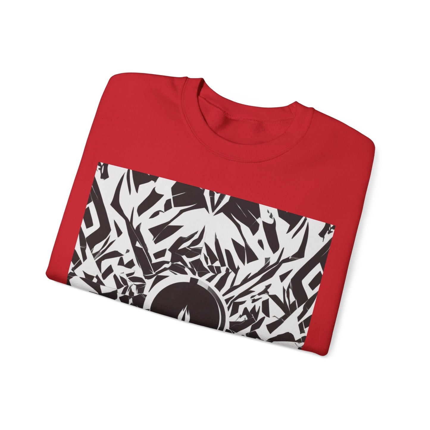 boostlete-am-crew-icon-flame-matte-geometric-0286 — Unisex Heavy Blend Crewneck Sweatshirt (Gildan)
