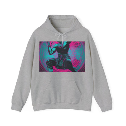 boostlete-rise-grind-scene-yogi-motion-line-art-0240 — Unisex Heavy Blend Hooded Sweatshirt (Gildan)