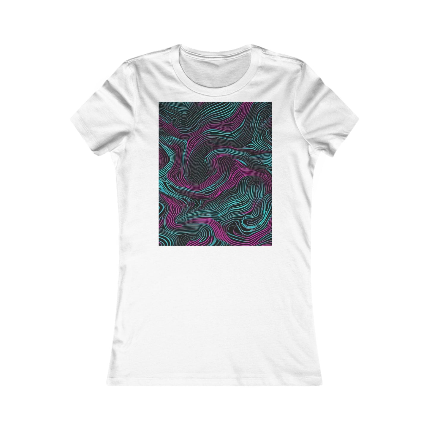 boostlete-am-crew-pattern-topographic-monoline-0075 — Women's Favorite Tee (B+C 6004)