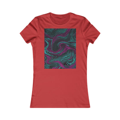 boostlete-am-crew-pattern-topographic-monoline-0075 — Women's Favorite Tee (B+C 6004)