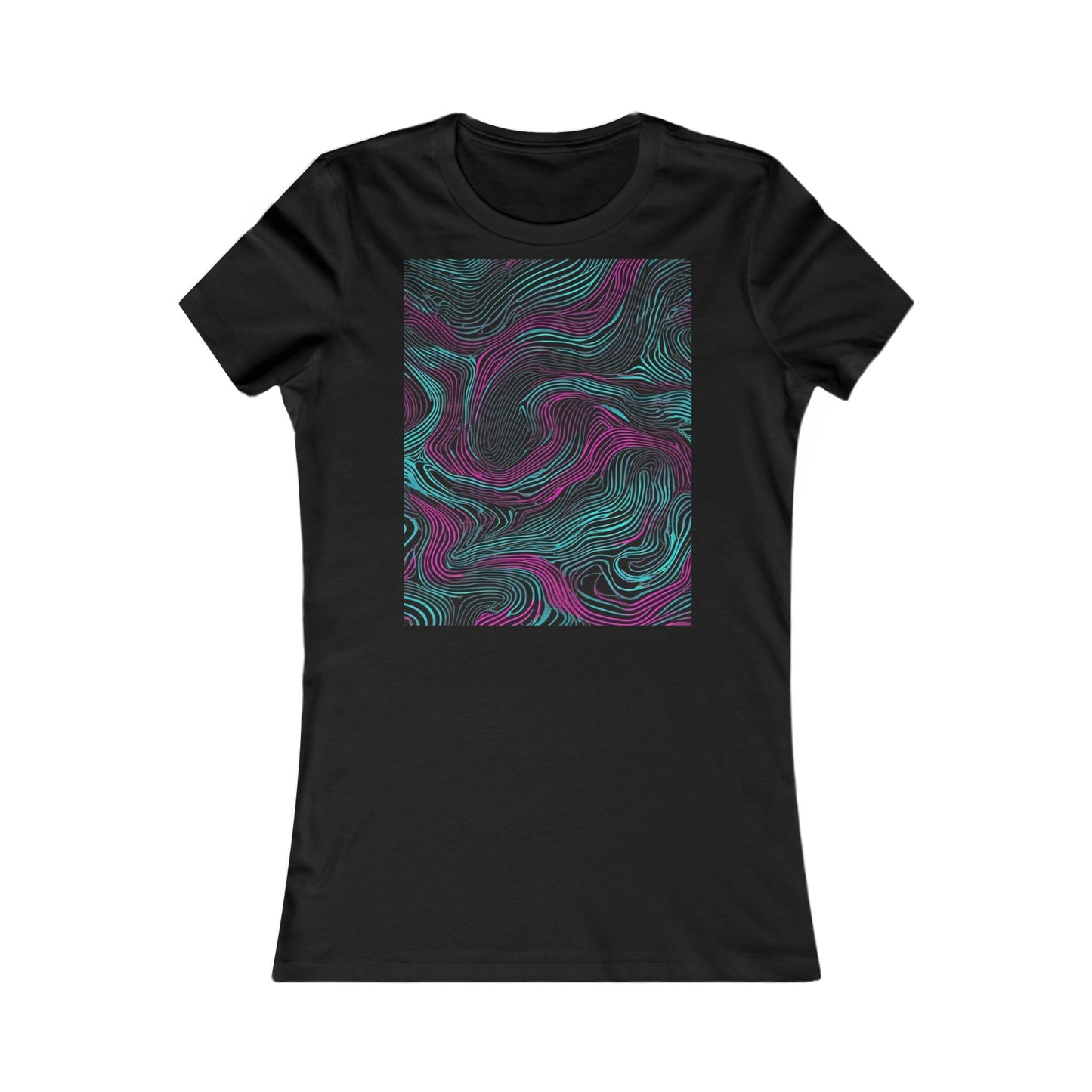 boostlete-am-crew-pattern-topographic-monoline-0075 — Women's Favorite Tee (B+C 6004)