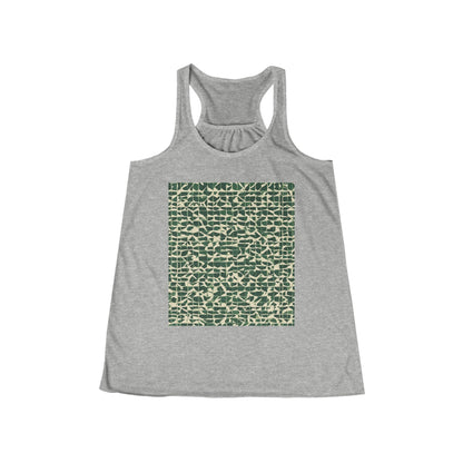 boostlete-iron-intent-pattern-plate-number-isometric-0099 — Women's Flowy Racerback Tank (B+C 8800)