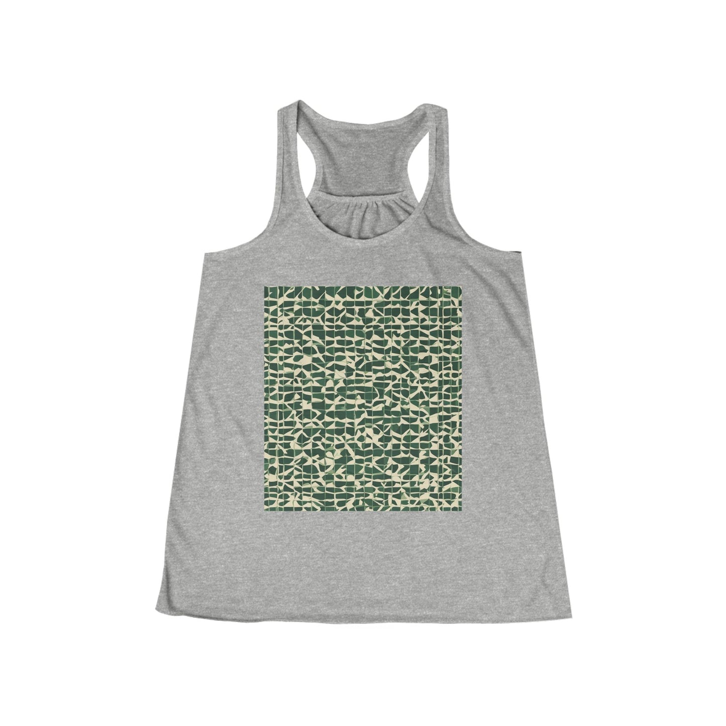 boostlete-iron-intent-pattern-plate-number-isometric-0099 — Women's Flowy Racerback Tank (B+C 8800)