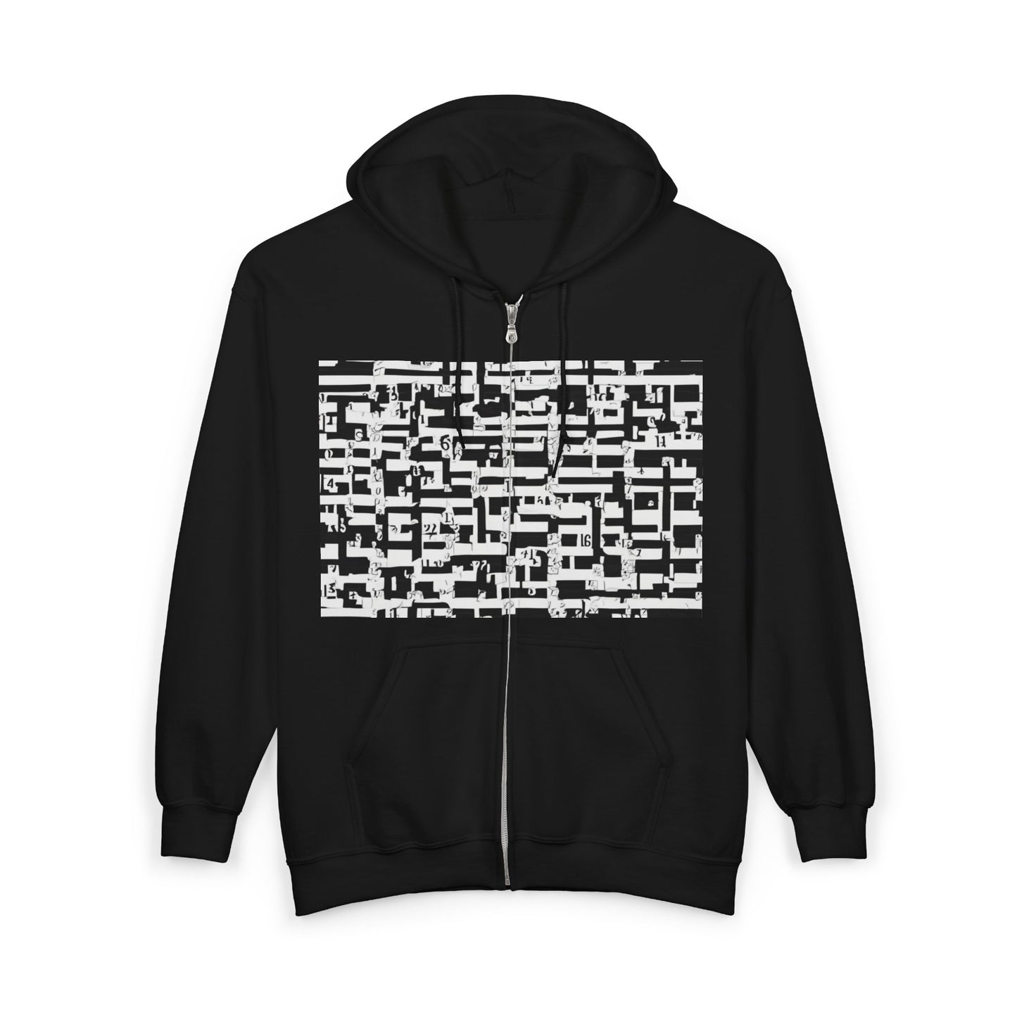 boostlete-iron-intent-pattern-plate-number-badge-0171 — Unisex Heavy Blend Full-Zip Hooded Sweatshirt