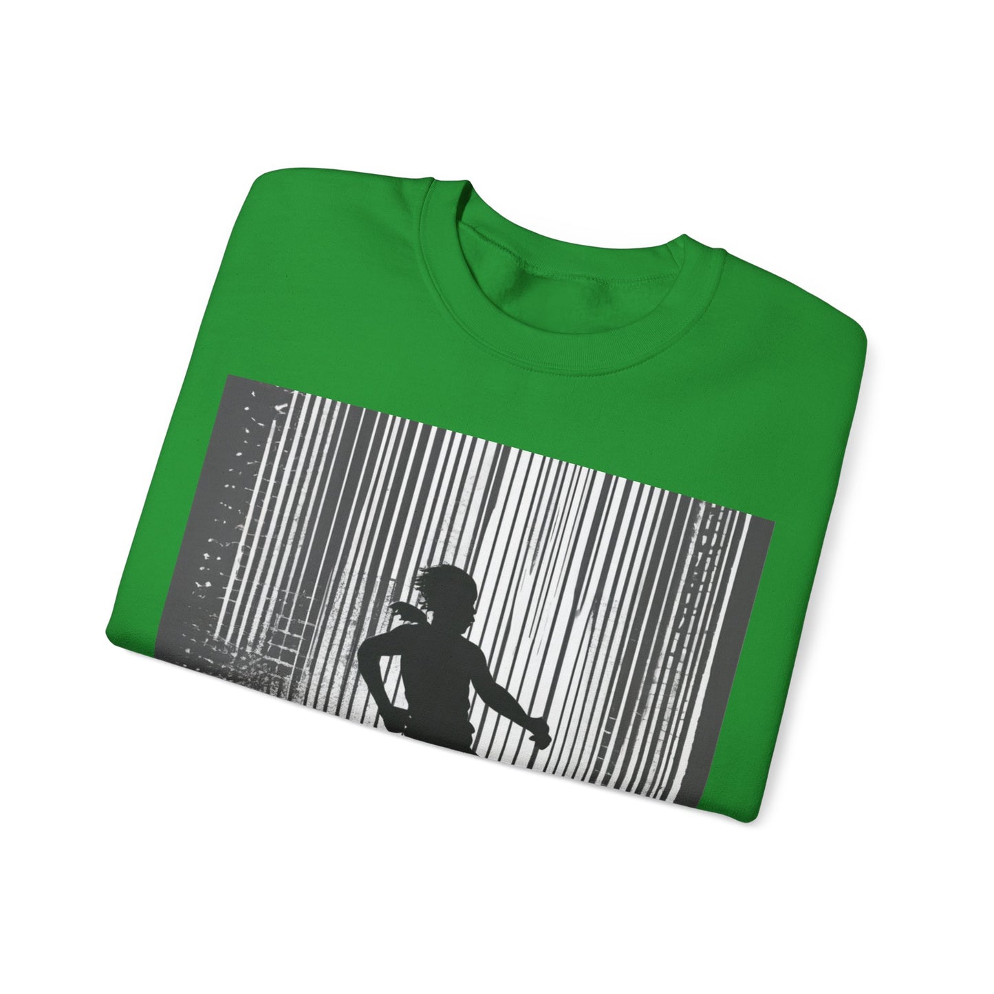 boostlete-am-crew-scene-hurdler-halftone-badge-0956 — Unisex Heavy Blend Crewneck (G18000)