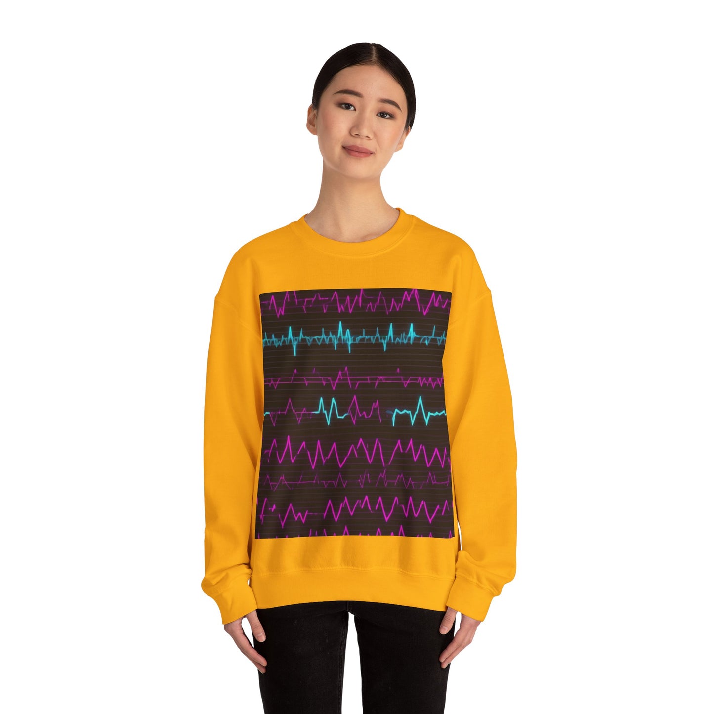 boostlete-boost-mode-pattern-ekg-modern-0111 — Unisex Heavy Blend Crewneck Sweatshirt (Gildan)