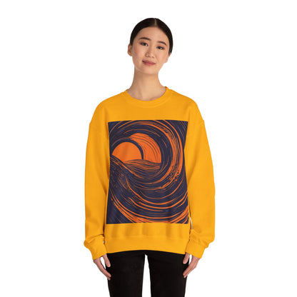 boostlete-rise-grind-icon-sunrise-speed-line-art-0202 — Unisex Heavy Blend Crewneck Sweatshirt (Gildan)