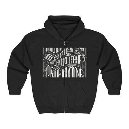 boostlete-mile-by-mile-type-one-more-split-line-art-0001 — Unisex Heavy Blend Full-Zip Hooded Sweatshirt