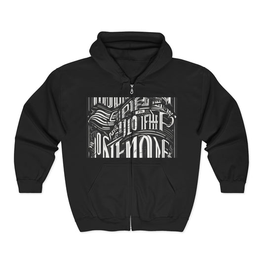 boostlete-mile-by-mile-type-one-more-split-line-art-0001 — Unisex Heavy Blend Full-Zip Hooded Sweatshirt