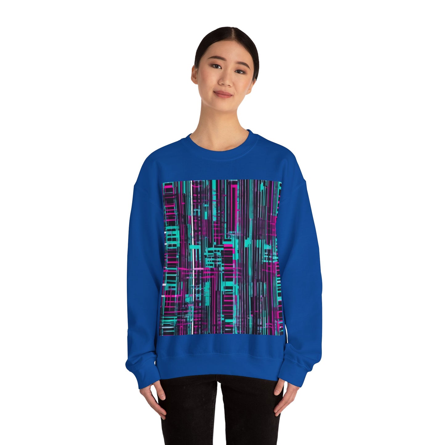 boostlete-field-day-pattern-barcode-retro-0275 — Unisex Heavy Blend Crewneck Sweatshirt (Gildan)