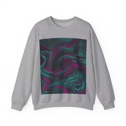 boostlete-am-crew-pattern-topographic-monoline-0075 — Unisex Heavy Blend Crewneck Sweatshirt (Gildan)