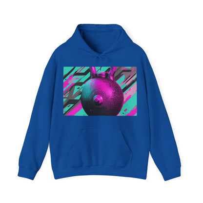 boostlete-mile-by-mile-scene-kettlebell-3d-monoline-1364 — Unisex Heavy Blend Hoodie (G18500)